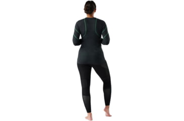 Image of Smartwool Intraknit Thermal Merino Base Layer Crew - Womens, Charcoal/Zen Green, Small, SW019284Q24100S000