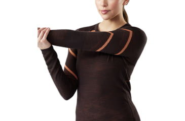 Image of Smartwool Intraknit Thermal Merino Base Layer Crew - Womens, Mink/Terracotta, Small, SW019284Q33100S000