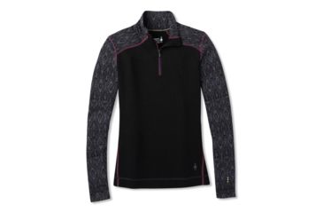Image of Smartwool Merino 250 Baselayer Pattern 1/4 Zip - Womens, Black Medallion, Medium, SW0NP222C14-M