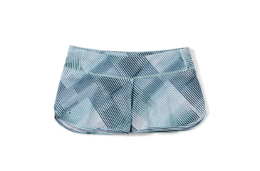 Image of Smartwool Merino Sport Lined Short - Womens, Bleached Aqua Mountain Plaid Print, Medium, SW016604J57M
