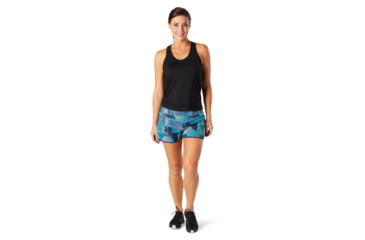 Image of Smartwool Merino Sport Lined Short - Womens, Deep Navy Palm Print, Large, SW016142F85L
