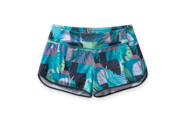 Image of Smartwool Merino Sport Lined Short - Womens, Deep Navy Palm Print, Large, SW016142F85L
