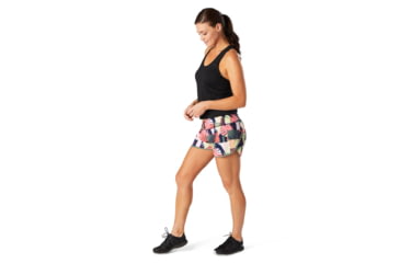 Image of Smartwool Merino Sport Lined Short - Womens, Sunset Coral Palm Print, Medium, SW016142F86M