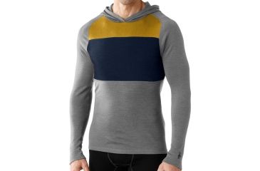 Image of Smartwool NTS Mid 250 Color Block Hoody - Men's -Light Gray Heather-X-Large