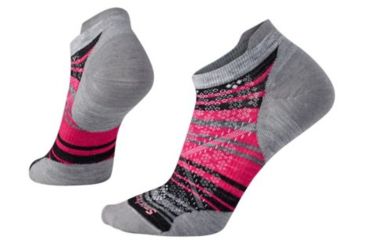 Image of Smartwool PhD Run Ultra Light Striped Micro Sock - Women's, Light Gray, Small SW000771039-S