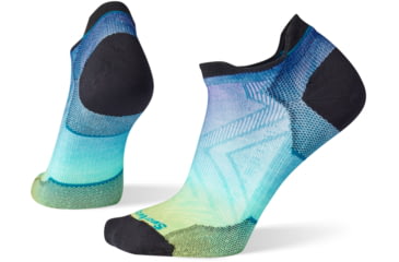 Image of Smartwool Run Zero Cushion Ombre Print Low Ankle Socks - Womens, 810 Capri, Medium, SW001670810M