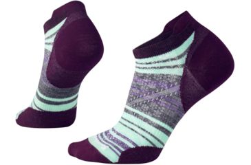 Image of Smartwool Women's PhD Run Ultra Light Striped Micro Socks, Bordeaux, Small, SW000771590-S