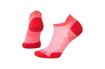 Image of Smartwool Women's PhD Run Ultra Light Striped Micro Socks, Bright Coral, Large, SW000771494-L