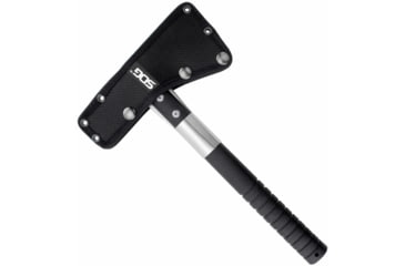 Image of SOG Specialty Knives &amp; Tools FastHawk Tactical Tomahawk Axe, 2in, 420 Stainless Blade, Black, Glass-Reinforced Nylon Handle, Polished Blade Finish, Silver, SOG-F06PN-CP