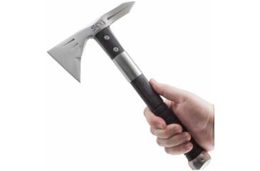 Image of SOG Specialty Knives &amp; Tools Voodoo Hawk Mini Axe, 2.75in, 3Cr13MoV Blade, Black Handle, Silver, SOG-F182N-CP
