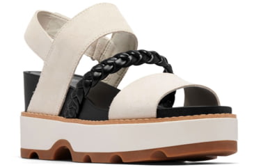 Image of Sorel Joanie IV Slingback Wedge Sandals - Womens, Chalk/Black, 10, 2069801-191-10