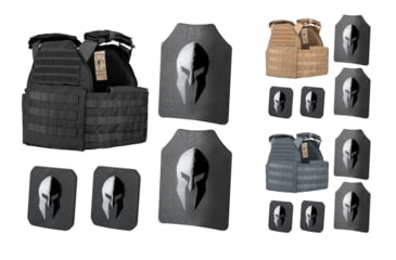 Image of Spartan Armor Systems Spartan Sentinel Plate Carrier and Spartan Omega AR500 Body Armor Platform, Black, Coyote Brown, Gunmetal Gray