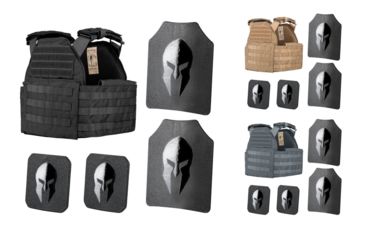 Image of Spartan Armor Systems Spartan Sentinel Plate Carrier and Spartan Omega AR500 Body Armor Platform, Black, Coyote Brown, Gunmetal Gray