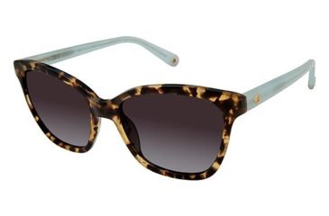 Image of Sperry Top-Sider LAGOON Sunglasses - Frame TORT/SEAFOAM, Lens Color Light Blue Flash, Size 55/17mm SPLAGOON02