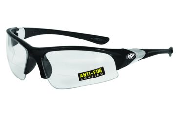 Image of SSP Eyewear Entiat Clear Anti-Fog Bifocals Shooting Glass Readers w/ 1.25 Magnification, Black Frame, Crystal Clear Anti-Fog Lens 011711954629