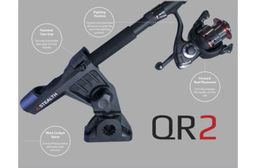 Image of Stealth Rod Holders Qr2 Rod Holder With No Base, Black, QR2-NB