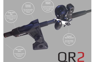 Image of Stealth Rod Holders Qr2 Rod Holder With No Base, Black, QR2-NB