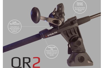 Image of Stealth Rod Holders Qr2 Rod Holder With No Base, Black, QR2-NB