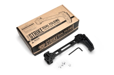 Image of Strike Industries Strike Dual Folding Adapter Stock, Ambidextrous, AR-15/AR-10/CZ Scorpion EVO 3/SIG Sauer MCX/Brugger / Thomet APC9/CZ BREN 2/Ruger PC Charger/CZ Scorpion, Black, One Size, SI-FSA-DUAL-STOCK