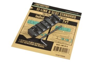 Image of Strike Industries Link 6 Slot Mounting Rail, Fits Most Keymod/M-LOK Version Mounting Surfaces, Black, One Size, SI-LINK-RS-6-BK