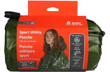 Image of Survive Outdoors Longer Sport Utility Poncho, Orange, 0140-1199