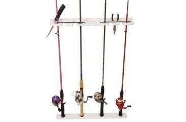 Image of TACO Marine Deluxe 4-Rod Pontoon Boat Tackle Rack - White 45927