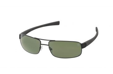 Image of Tag Heuer 0254 Single Vision Prescription Sunglasses, Black Frame - Black Temples Frame, Outdoor Green Lens-0254-301SV