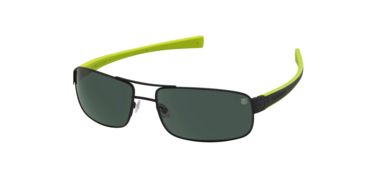 Image of Tag Heuer 0254 Single Vision Prescription Sunglasses, Matte Black Frame - Black/Anise Green Temples Frame, Polarized Precision Green Lens, 0254-309SV