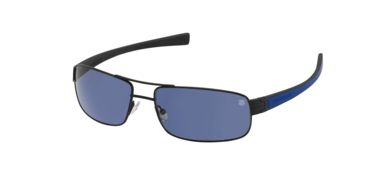 Image of Tag Heuer 0254 Single Vision Prescription Sunglasses, Matte Black Frame - Cobalt Blue/Black Temples Frame, Polarized Watersport Lens, 0254-404SV