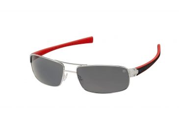 Image of Tag Heuer 0254 Single Vision Prescription Sunglasses, Pure Frame - Black/Red Temples Frame, Outdoor Grey Lens-0254-102SV