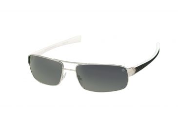 Image of Tag Heuer 0254 Single Vision Prescription Sunglasses, Pure Frame - Black/White Temples Frame, Outdoor Grey Lens-0254-206SV