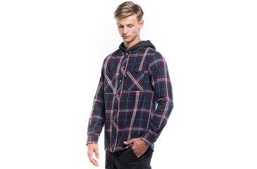 Image of Tentree Club Hooded Flannel Button Up Long Sleeve Shirt - Mens