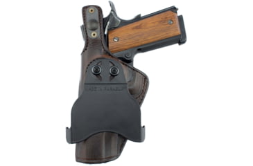 Image of Texas 1836 PD1 - Rotating Thumb Release OWB Paddle Holster, Left Hand, 1911 Compact 3in Hammer Down, With No Attachment, Brown, TX-PD1-208