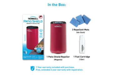 Image of Thermacell Patio Shield Mosquito Repeller, Magenta, MRPSPMA