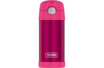 Image of Thermos FUNtainer Stainless Steel Insulated Pink Water Bottle w/Straw - 12oz 79456