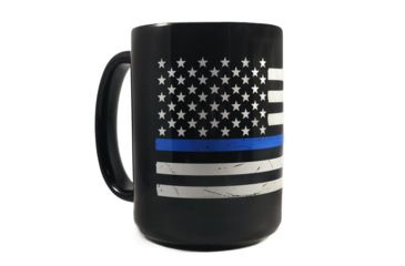 Image of Thin Blue Line Distressed Flag Mug- , 15 Oz - MUG-DIST-TBL-15