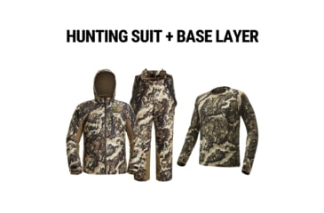 Image of Tidewe Altus Ultra Silent Hunting Suit and Merino 150 Wool Base Layer Bundle, HC002-VWXL-TE-HL001-VW-S-TE