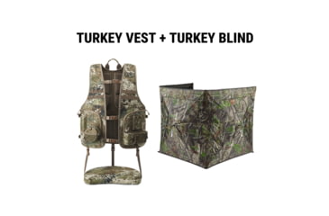 Image of Tidewe FlexGrid Turkey Vest and StrutCover See-Through Blind Bundle, TV007-TH-OSTE-BL011-GN-OSTE