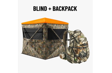 Image of Tidewe FlipGuard 270 3-4 Person Pop-Up Hunting Blind &amp; Waterproof Camo Hunting Backpack Bundle, BL012-CG-L-TE-HB001-NM-OSTE