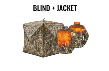 Image of Tidewe VisX/VisMax See Through Hunting Blind and Mens Heated Jacket Fleece with Battery Pack Bundle, BL001-CG-V2-TE-HJ004-COM-TE