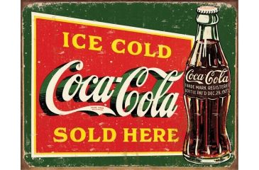 Image of Tin Signs Coke Ice Cold Green Tin Sign TSN1393