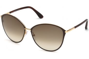 Image of Tom Ford FT0320 Sunglasses - Shiny Rose Gold Frame Color, Gradient Brown Lens Color
