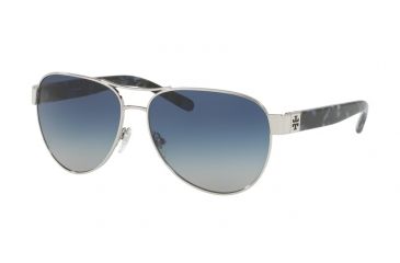 Image of Tory Burch TY6051 Progressive Prescription Sunglasses TY6051-31924L-60 - Lens Diameter 60 mm, Frame Color Silver/pearl Navy Tort