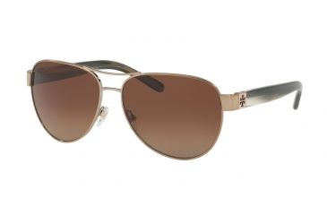 Image of Tory Burch TY6051 Progressive Prescription Sunglasses TY6051-3198T5-60 - Lens Diameter 60 mm, Frame Color Lt Gold/olive Horn