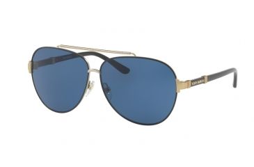 Image of Tory Burch TY6056 Sunglasses 310080-59 - Black/Gold Frame, Navy Solid Lenses