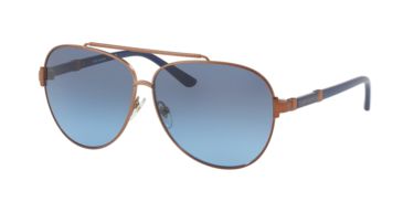 Image of Tory Burch TY6056 Sunglasses 32378F-59 - Bronze Frame, Navy Gradient Lenses