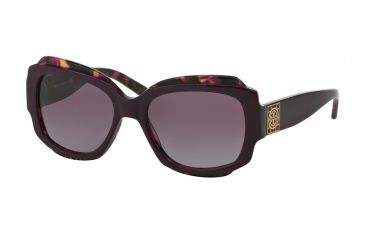 Image of Tory Burch TY7070 Single Vision Prescription Sunglasses TY7070-12818H-55 - Lens Diameter 55 mm, Frame Color Purple/tortoise