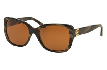 Image of Tory Burch TY7086A Single Vision Prescription Sunglasses TY7086A-153073-55 - Lens Diameter 55 mm, Frame Color Dark Brown Horn