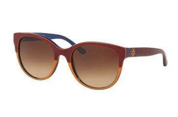 Image of Tory Burch TY7095A Single Vision Prescription Sunglasses TY7095A-159913-54 - Lens Diameter 54 mm, Frame Color Burgundy/orange/navy