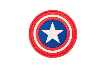 Image of Trooper Clothing Captain America Standard PVC Patch, Red, White and Blue, One Size 9628